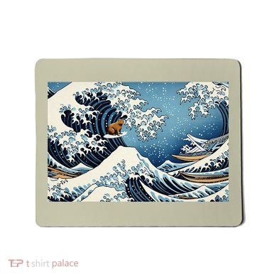 Capybara Great Wave Of Kanagawa Mousepad