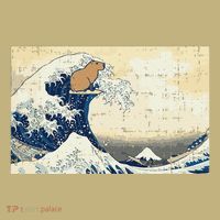 Capybara Great Wave Kanagawa Vintage Japanese T-Shirt thumb 7
