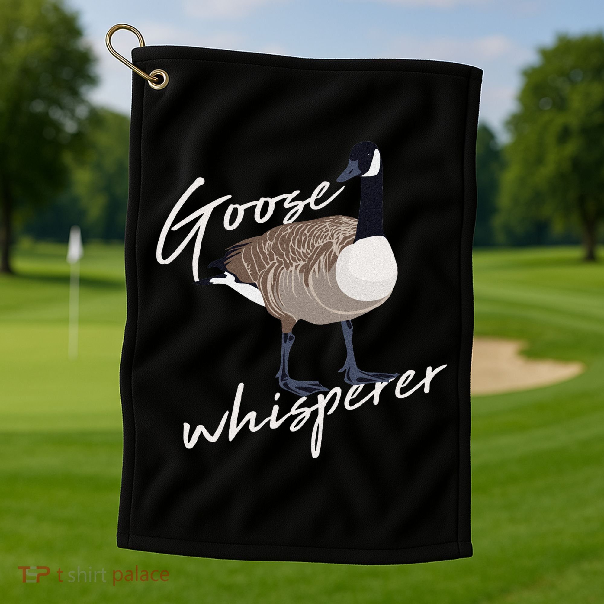 Canadian Goose Whisperer Funny Cute Bird Hunter Gift Animal Golf Towel