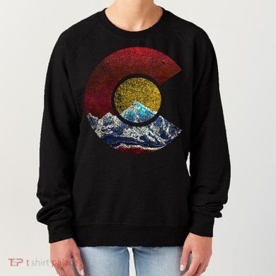 Colorado Gift With Flag Inspired Scenery Women's Sweatshirt