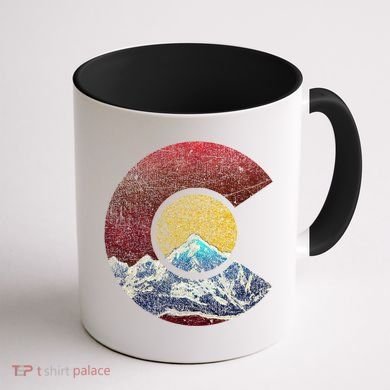 Colorado Gift With Flag Inspired Scenery Coffee Mug back