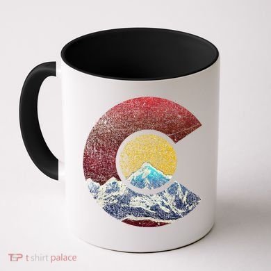 Colorado Gift With Flag Inspired Scenery Coffee Mug