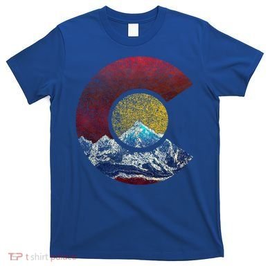 Colorado Gift With Flag Inspired Scenery T-Shirt