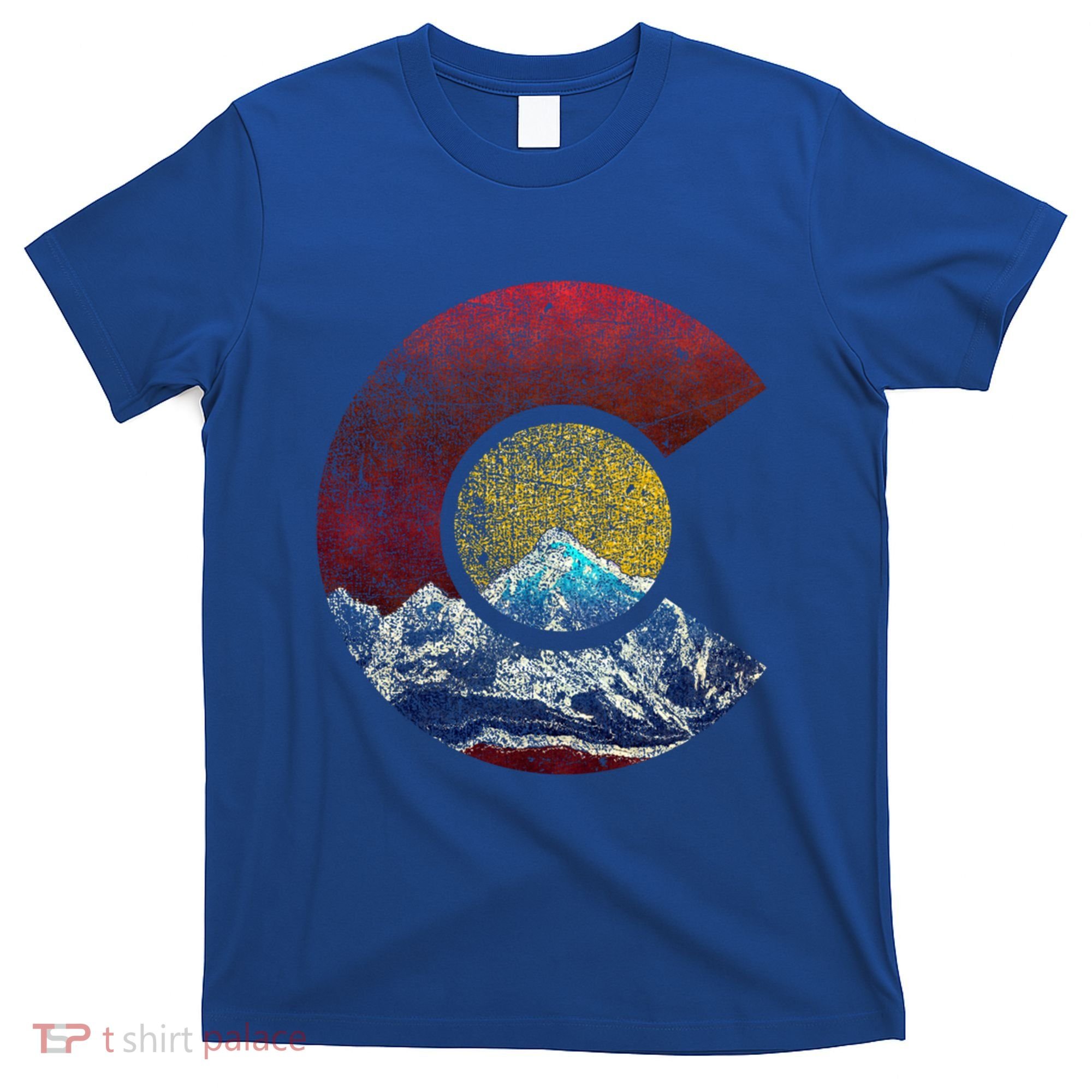 Colorado Gift With Flag Inspired Scenery T-Shirt