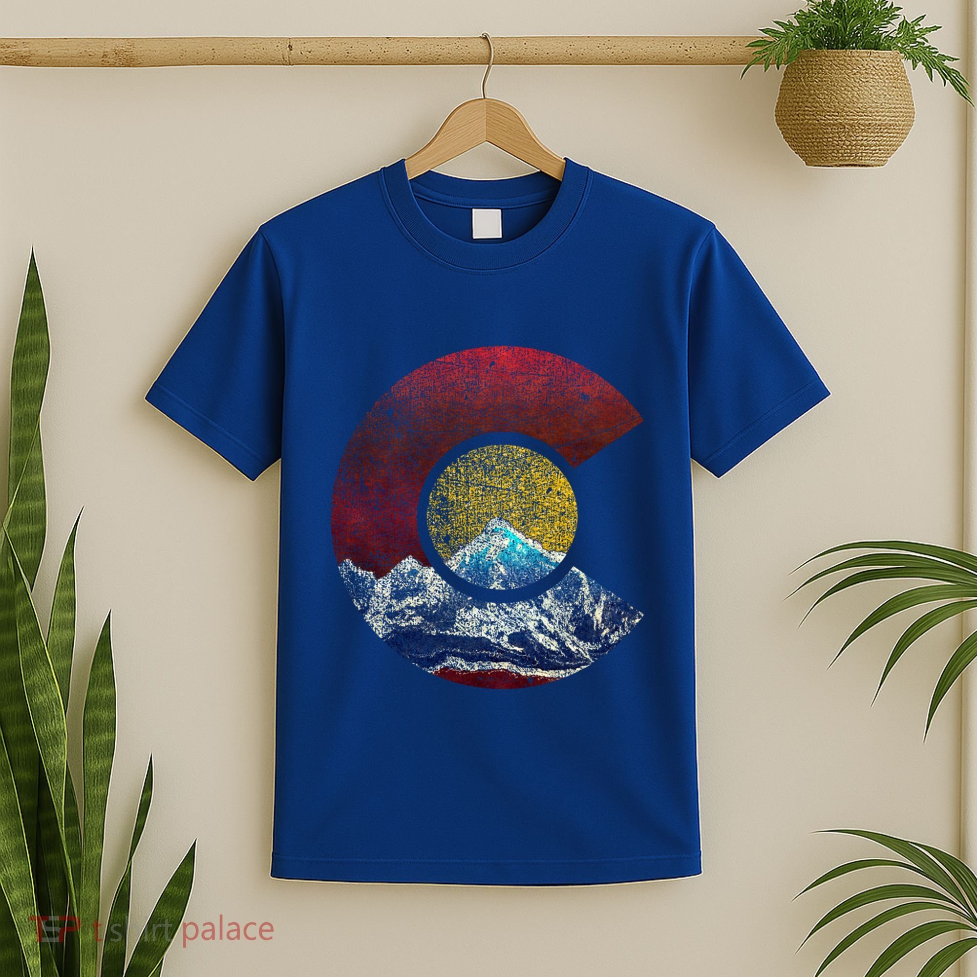 Colorado Gift With Flag Inspired Scenery T-Shirt