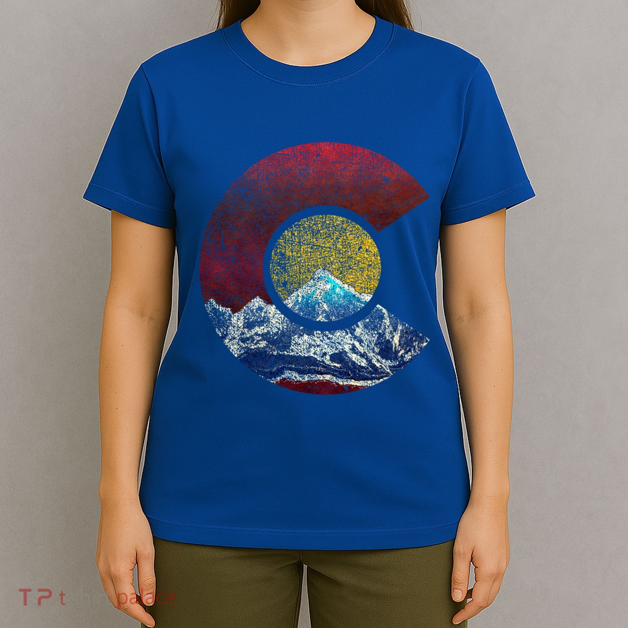 Colorado Gift With Flag Inspired Scenery T-Shirt