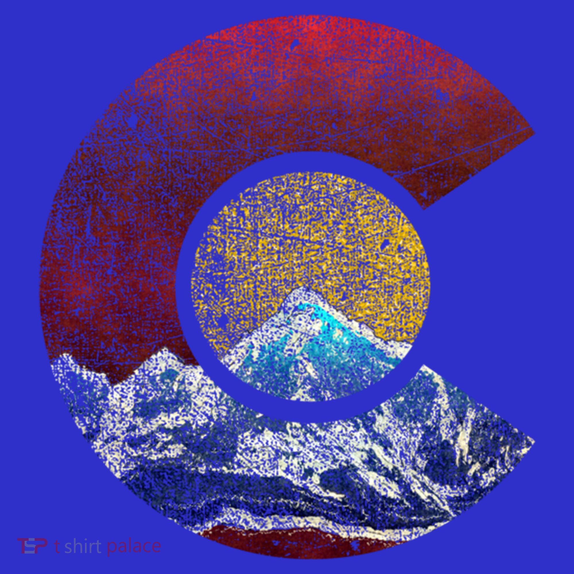 Colorado Gift With Flag Inspired Scenery T-Shirt