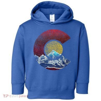 Colorado Gift With Flag Inspired Scenery Toddler Hoodie