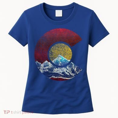 Colorado Gift With Flag Inspired Scenery Women's T-Shirt