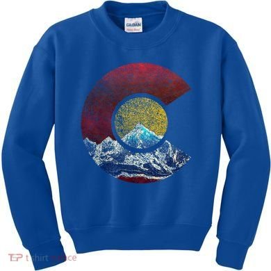 Colorado Gift With Flag Inspired Scenery Kids Sweatshirt
