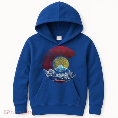 Colorado Gift With Flag Inspired Scenery Kids Hoodie