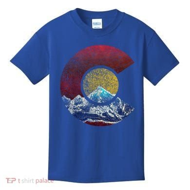 Colorado Gift With Flag Inspired Scenery Kids T-Shirt