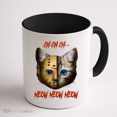Ch Ch Ch Meow Meow Meow Cat Horror Movie Coffee Mug back