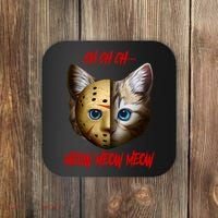 Ch Ch Ch Meow Meow Meow Cat Horror Movie Coaster thumb 0