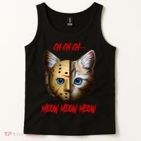 Ch Ch Ch Meow Meow Meow Cat Horror Movie Tank Top thumb 2