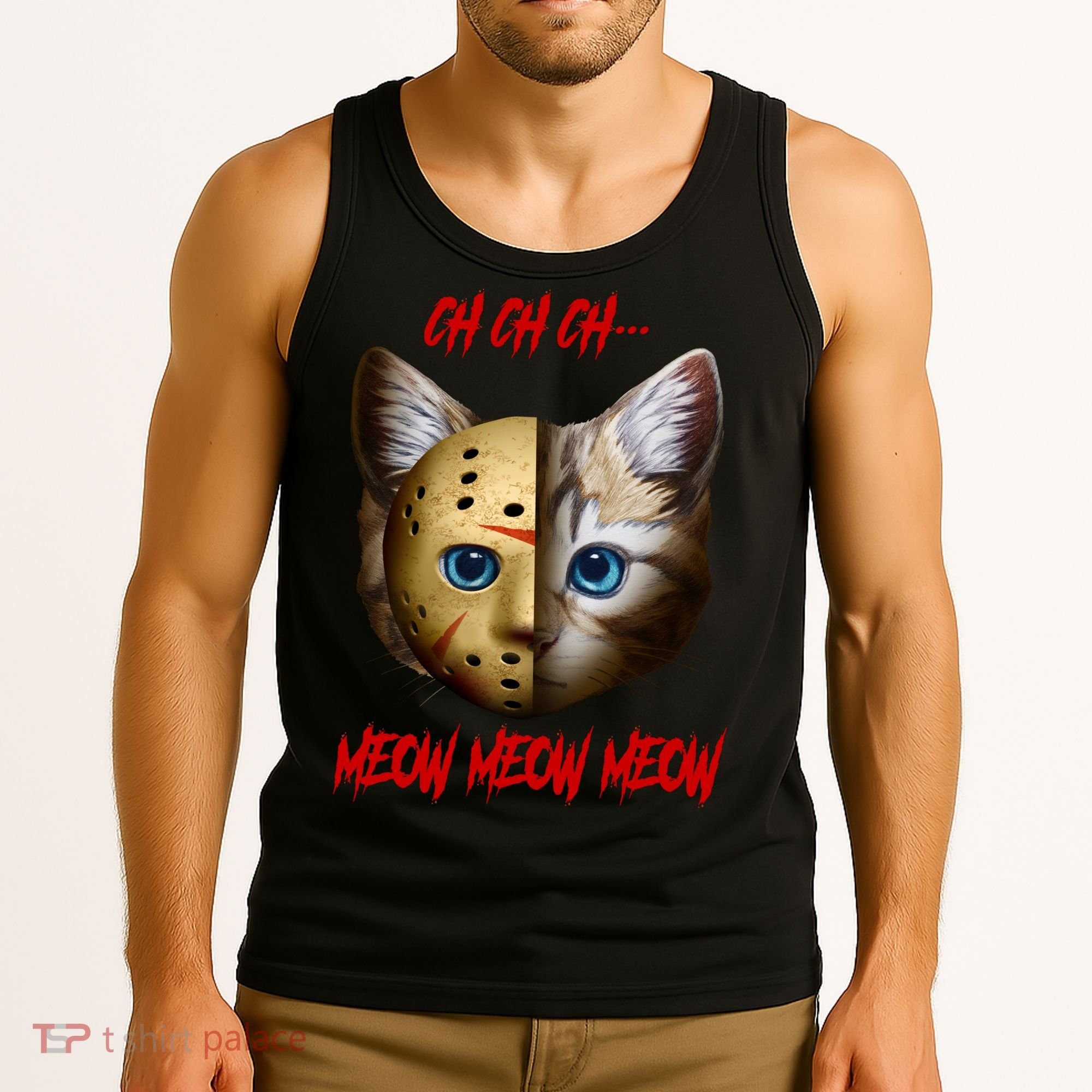 Ch Ch Ch Meow Meow Meow Cat Horror Movie Tank Top