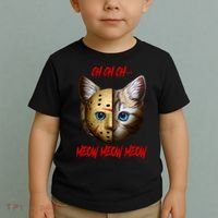 Ch Ch Ch Meow Meow Meow Cat Horror Movie Toddler T-Shirt thumb 2