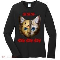 Ch Ch Ch Meow Meow Meow Cat Horror Movie Women's Long Sleeve Shirt thumb 0