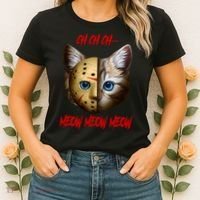 Ch Ch Ch Meow Meow Meow Cat Horror Movie Women's T-Shirt thumb 2
