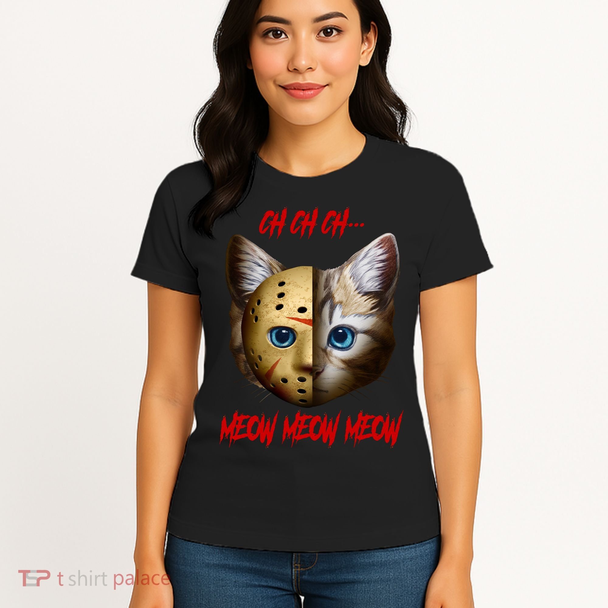 Ch Ch Ch Meow Meow Meow Cat Horror Movie Women's T-Shirt