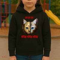 Ch Ch Ch Meow Meow Meow Cat Horror Movie Kids Hoodie thumb 3