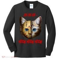 Ch Ch Ch Meow Meow Meow Cat Horror Movie Kids Long Sleeve Shirt thumb 0