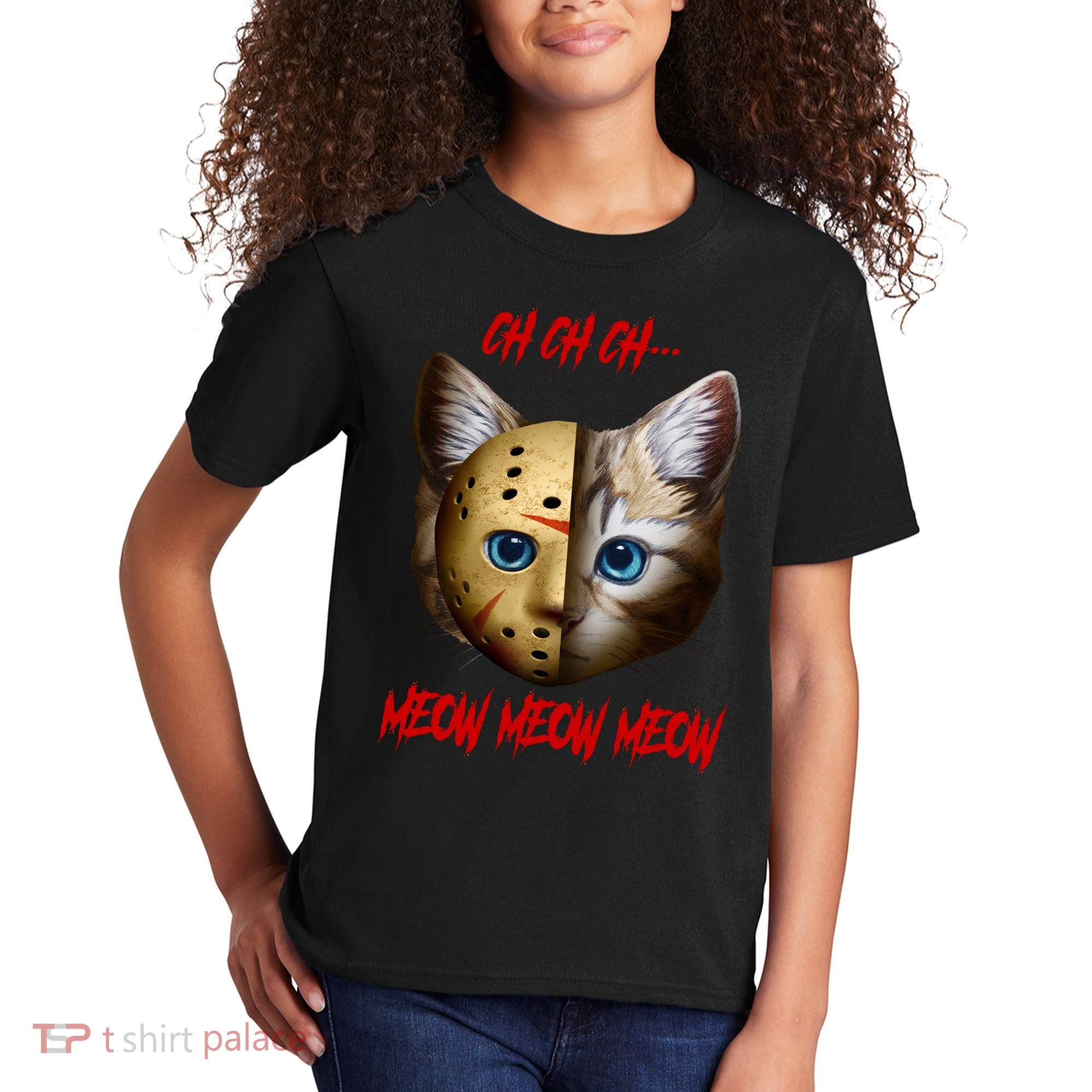 Ch Ch Ch Meow Meow Meow Cat Horror Movie Kids T-Shirt