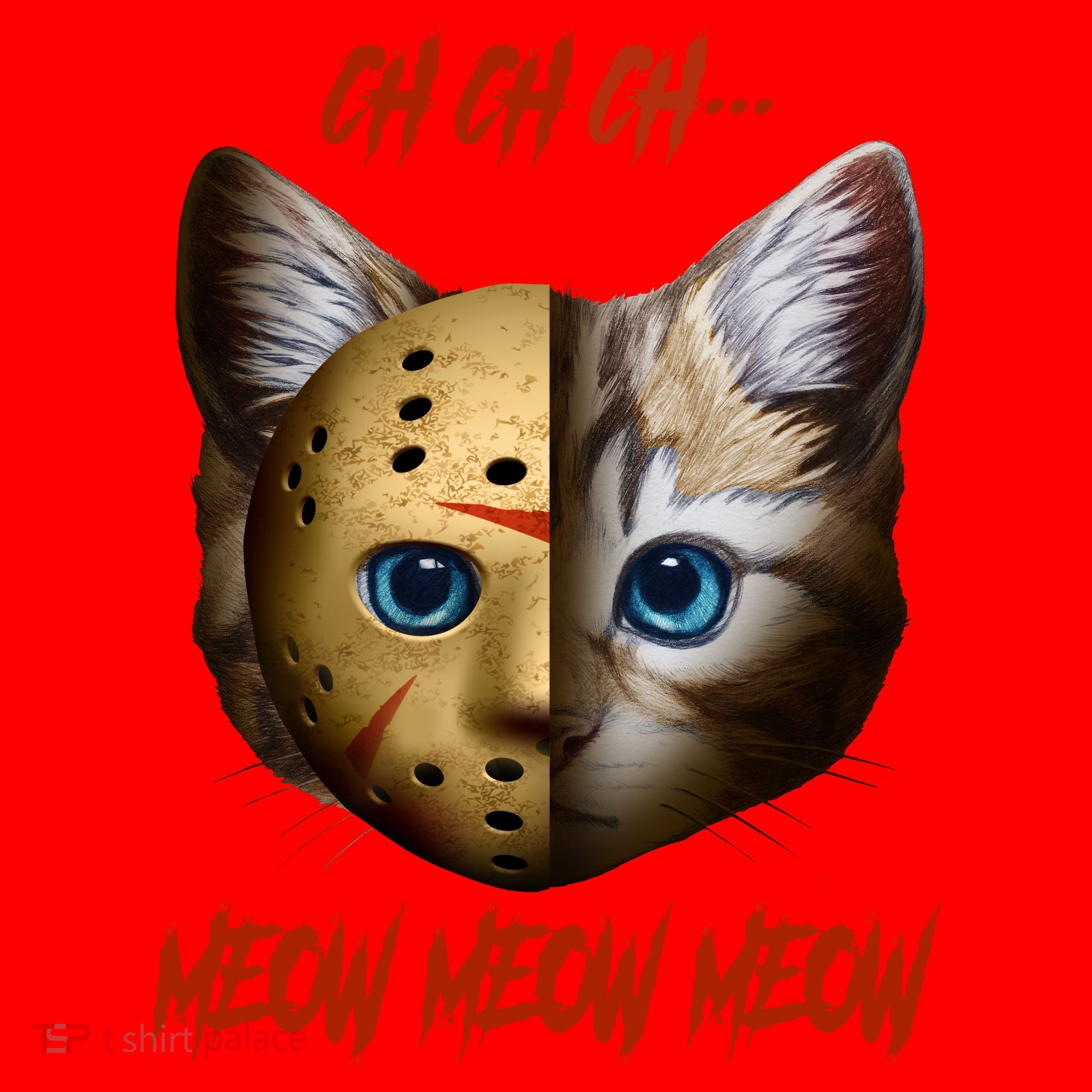 Ch Ch Ch Meow Meow Meow Cat Horror Movie Santa Hat