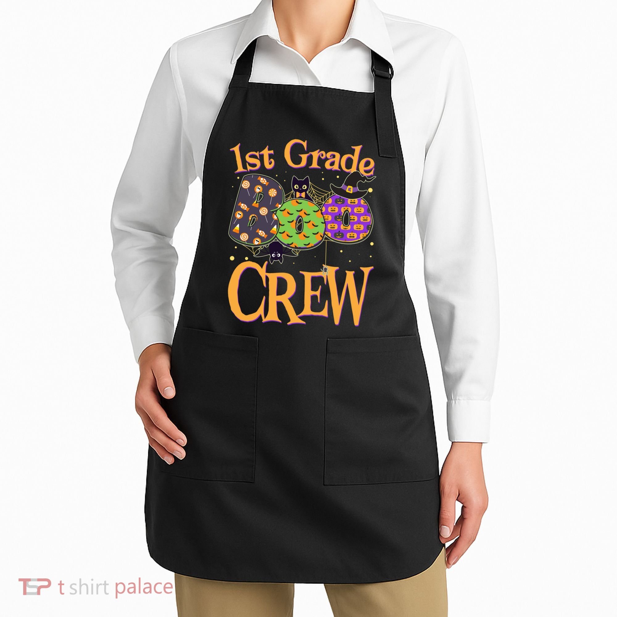 Cute Halloween 1st Grade Boo Crew Apron