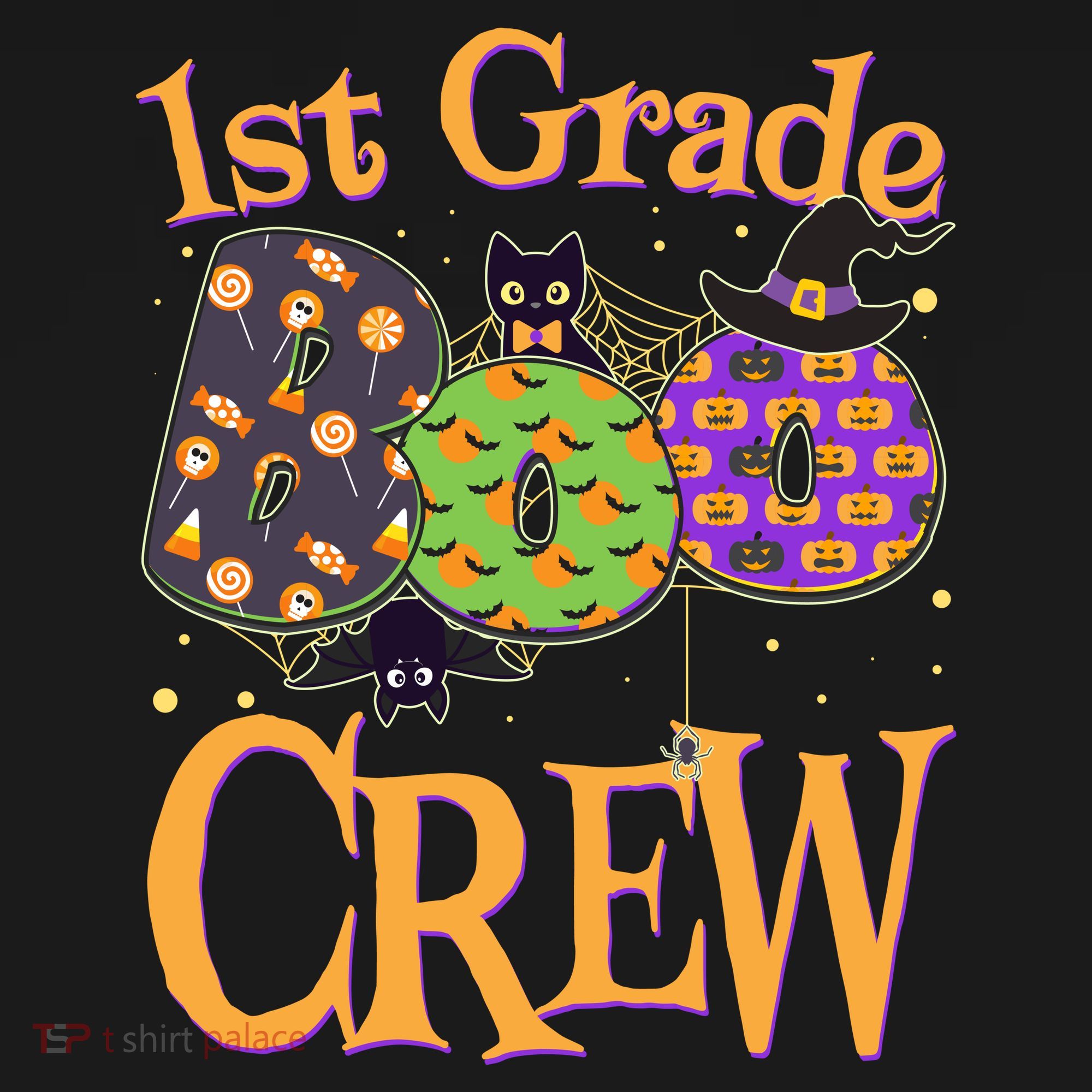 Cute Halloween 1st Grade Boo Crew Kids Hoodie