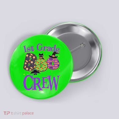 Cute Halloween 1st Grade Boo Crew Button
