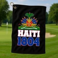 Celebrate Haiti 1804 Revolution Golf Towel thumb 1