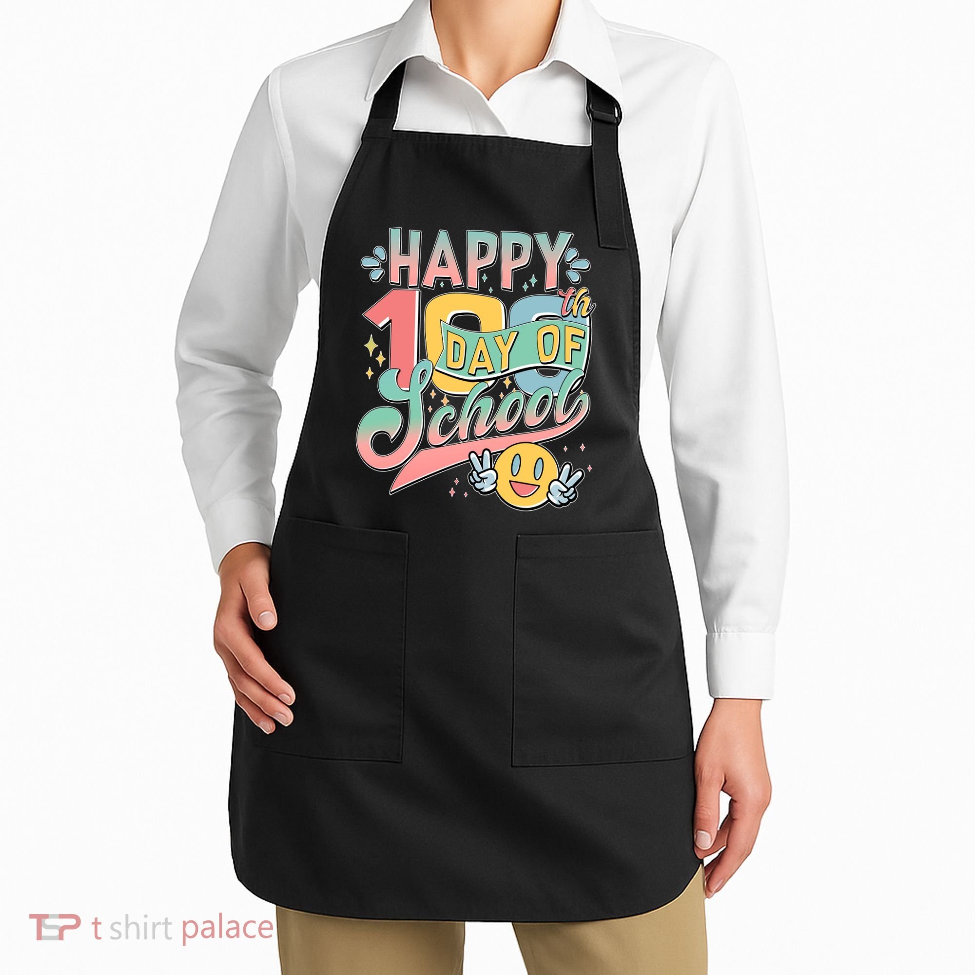 Cute Happy 100th Day Of School Apron