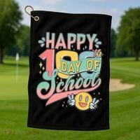 Cute Happy 100th Day Of School Golf Towel thumb 1