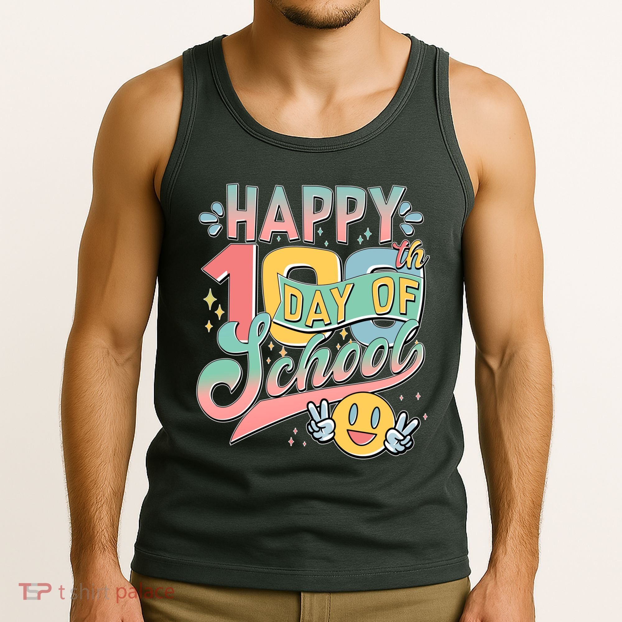 Cute Happy 100th Day Of School Tank Top