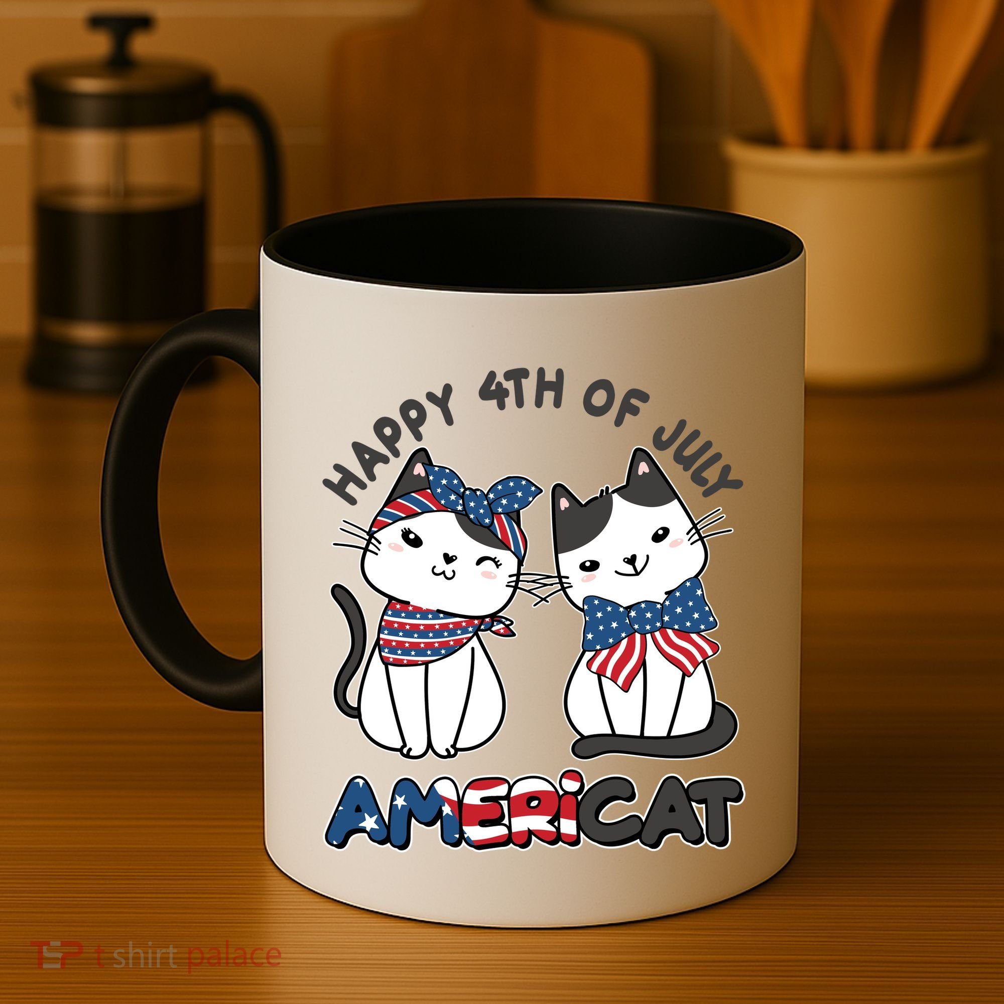 Cute Happy 4th Of July Americat Coffee Mug