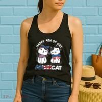 Cute Happy 4th Of July Americat Women's Tank Top thumb 2