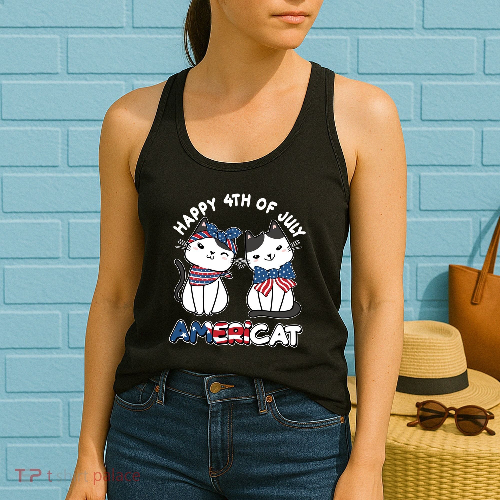 Cute Happy 4th Of July Americat Women's Tank Top