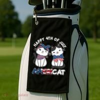Cute Happy 4th Of July Americat Golf Towel thumb 2