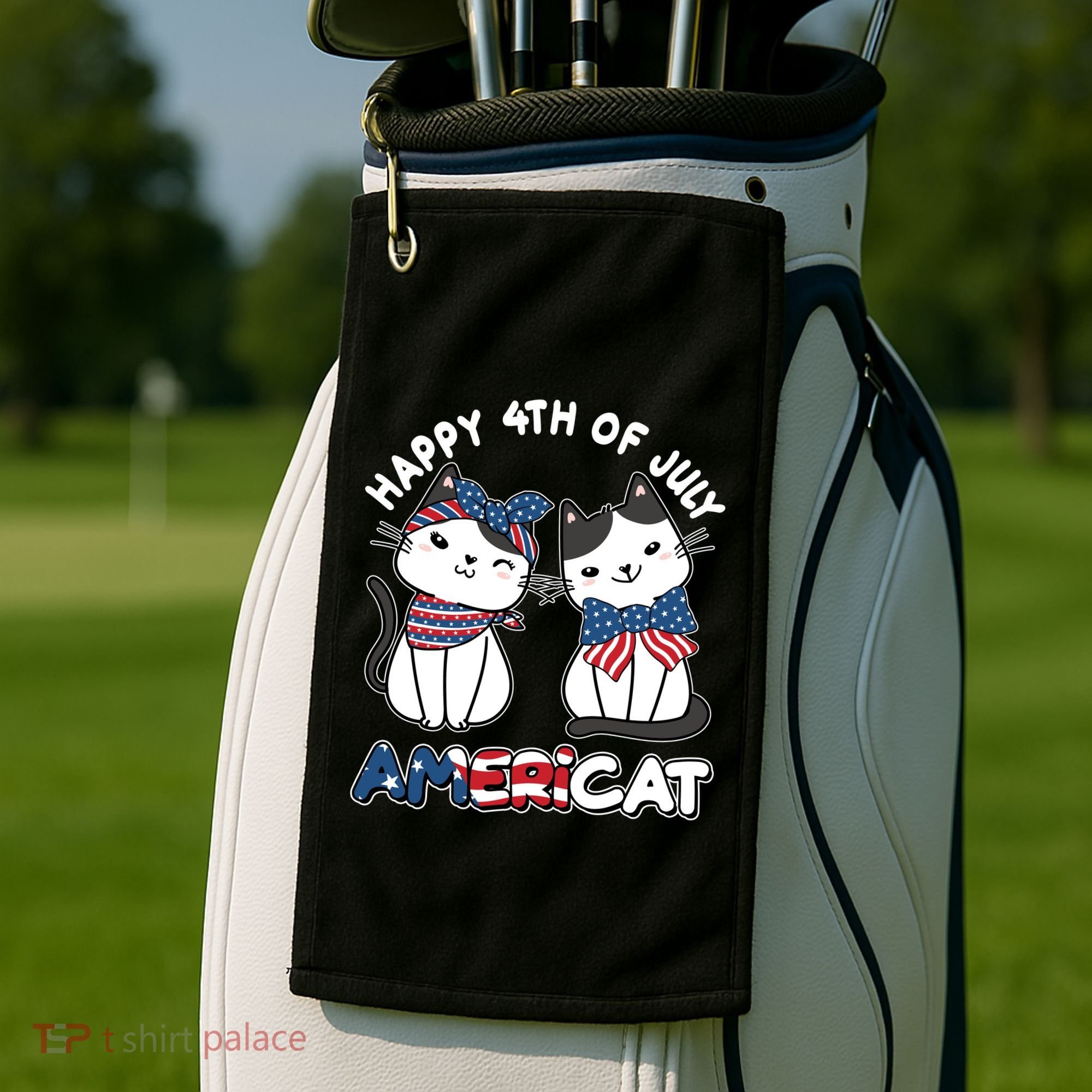 Cute Happy 4th Of July Americat Golf Towel