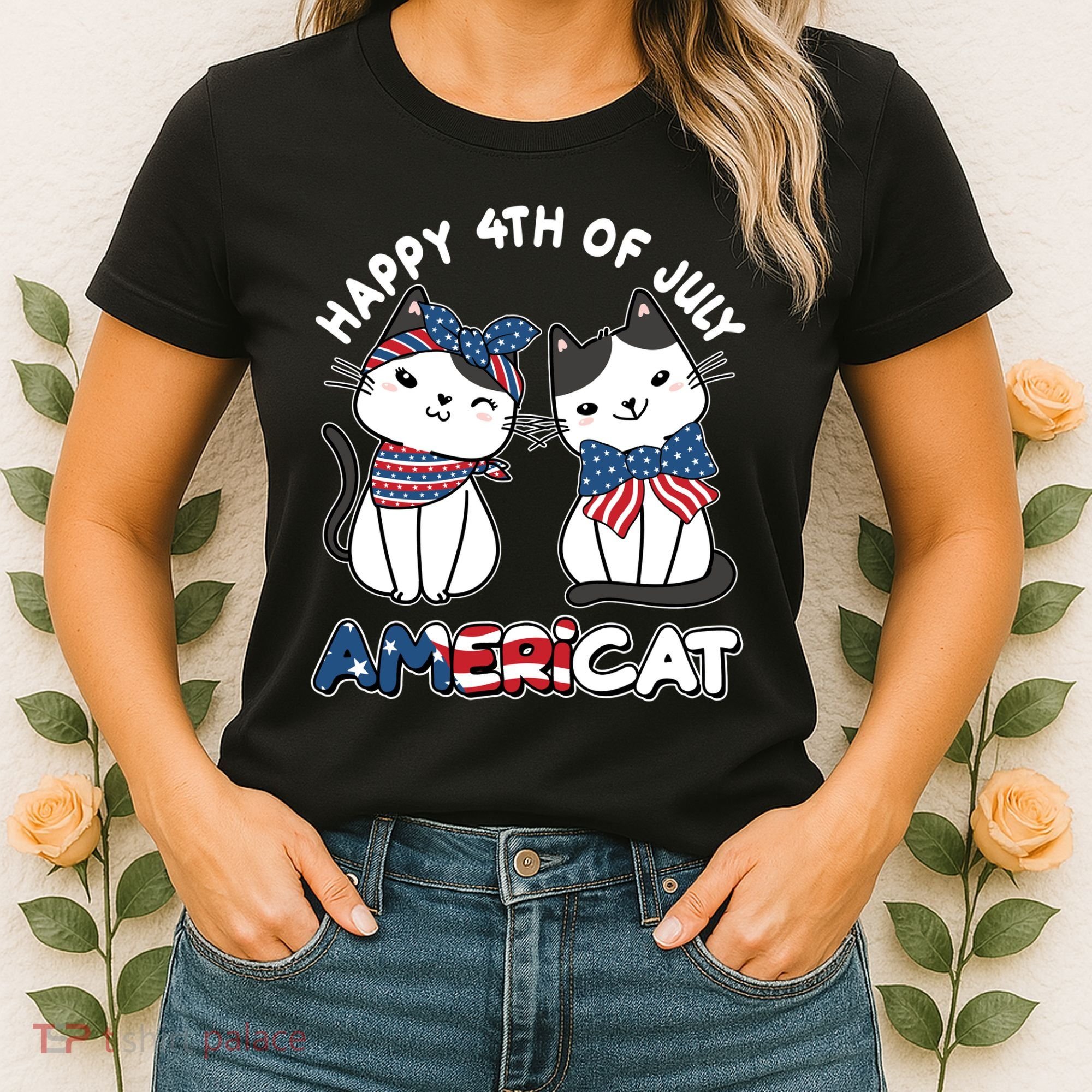 Cute Happy 4th Of July Americat Women's T-Shirt