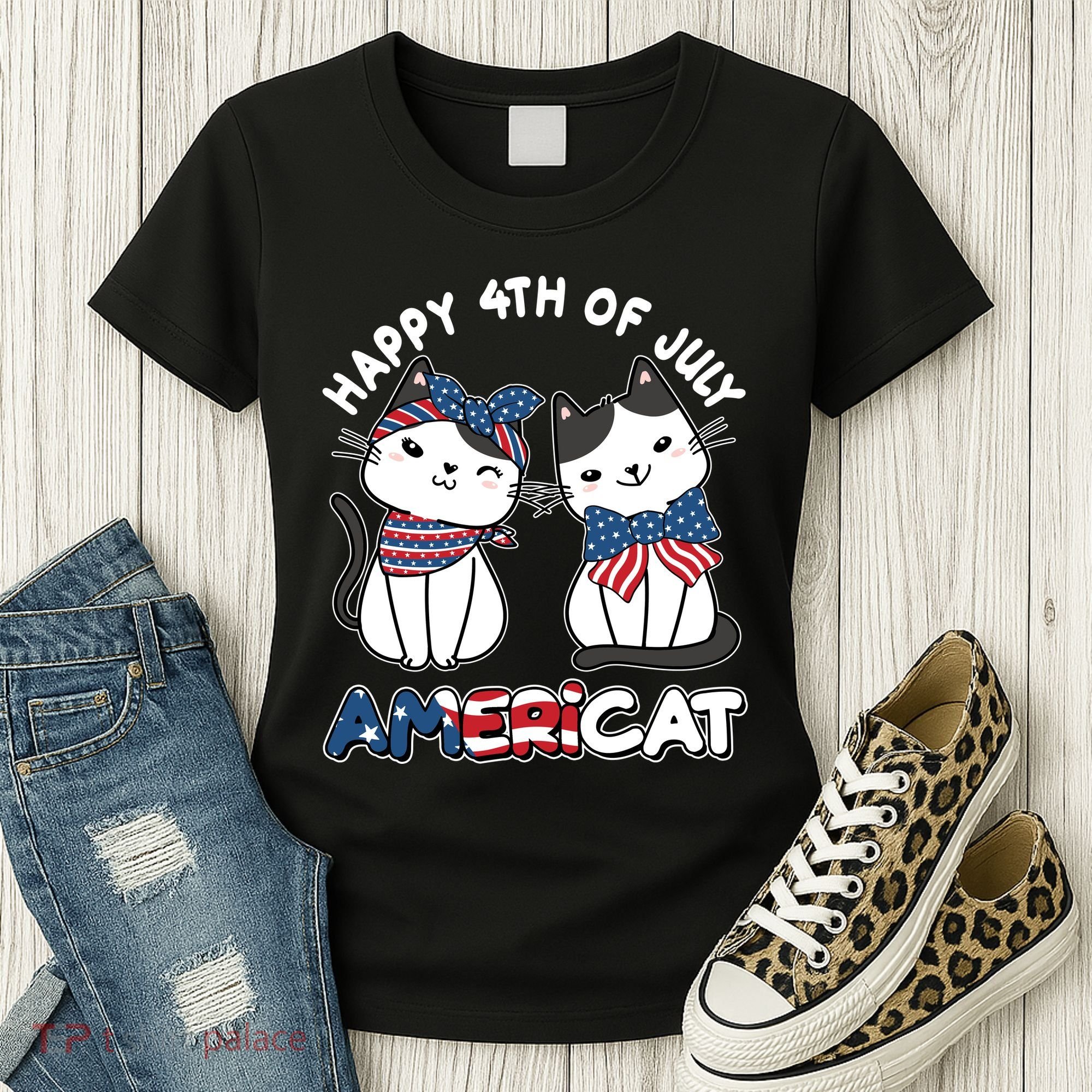 Cute Happy 4th Of July Americat Women's T-Shirt