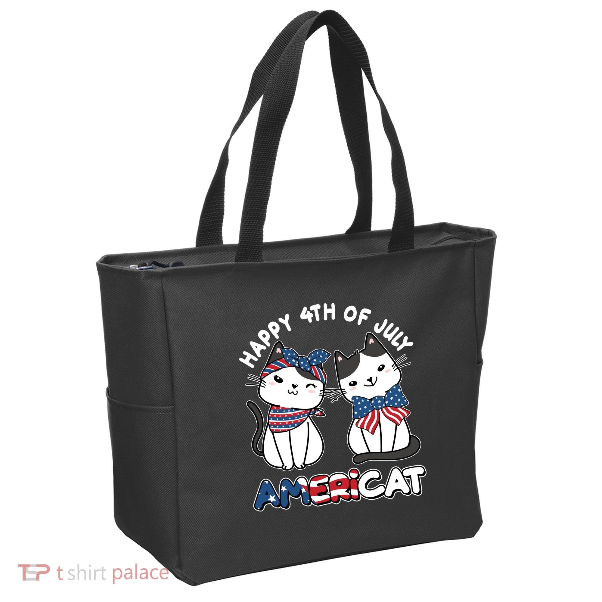 Cute Happy 4th Of July Americat Tote Bag