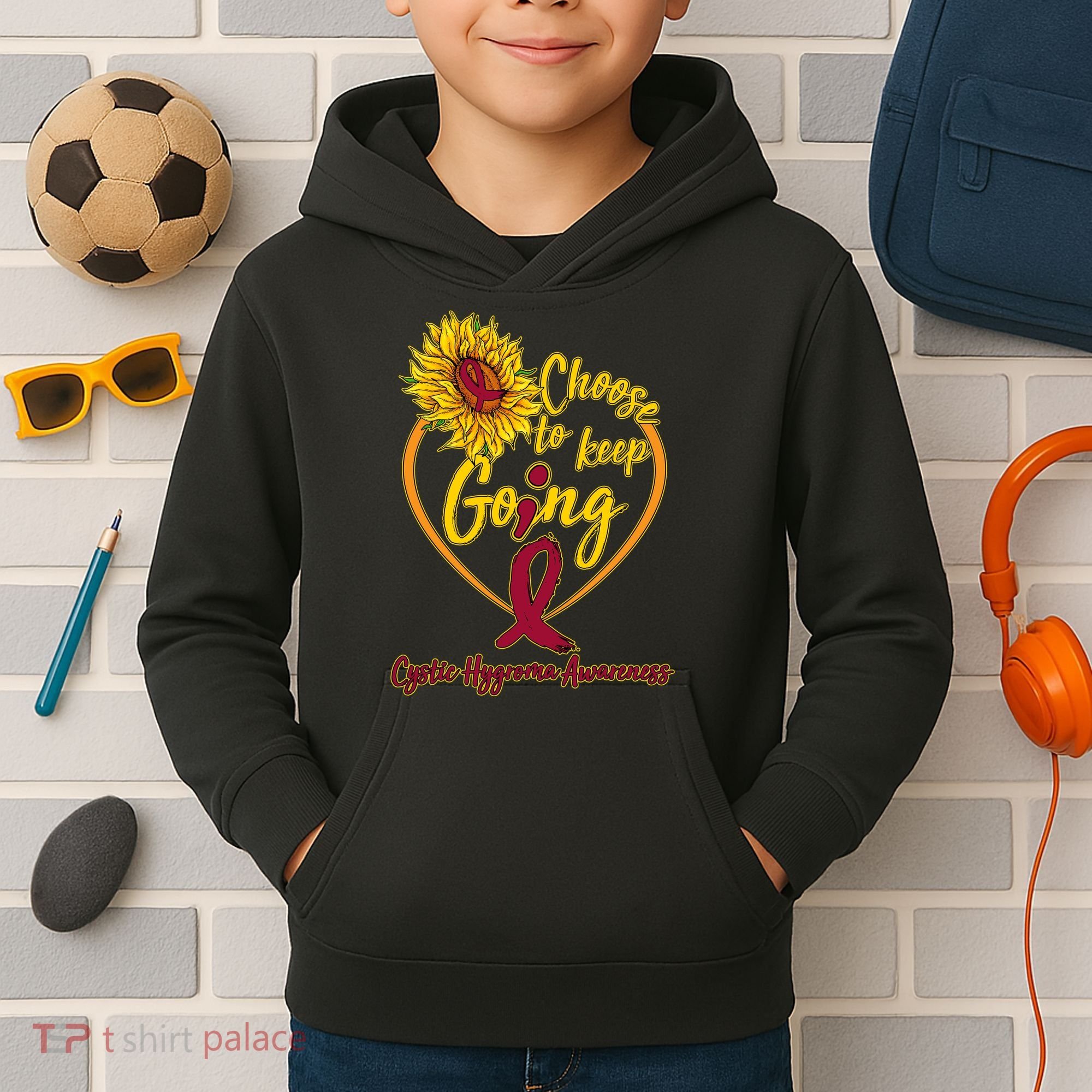 Cystic Hygroma Awareness Choose To Keep Going Kids Hoodie