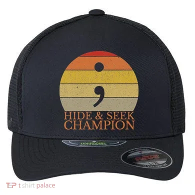 Coder Hide And Seek Champion Semi Colon Coding Programmer Flexfit Unipanel Trucker Cap