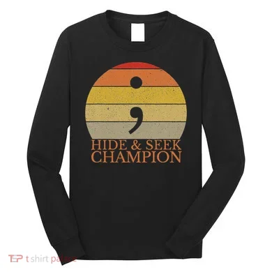 Coder Hide And Seek Champion Semi Colon Coding Programmer Long Sleeve Shirt