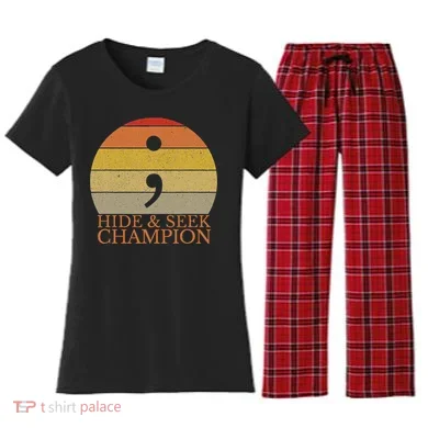 Coder Hide And Seek Champion Semi Colon Coding Programmer Women's Flannel Pajama Set