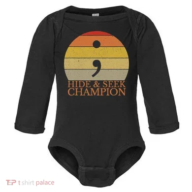 Coder Hide And Seek Champion Semi Colon Coding Programmer Baby Long Sleeve Bodysuit