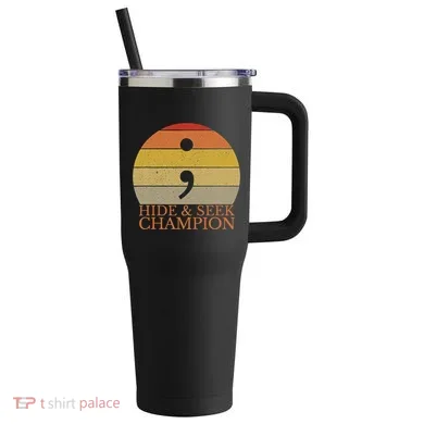 Coder Hide And Seek Champion Semi Colon Coding Programmer 40oz Vacuum Insulated Stainless Steel Travel Tumbler
