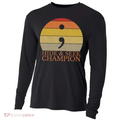 Coder Hide And Seek Champion Semi Colon Coding Programmer Cooling Performance Long Sleeve Crew
